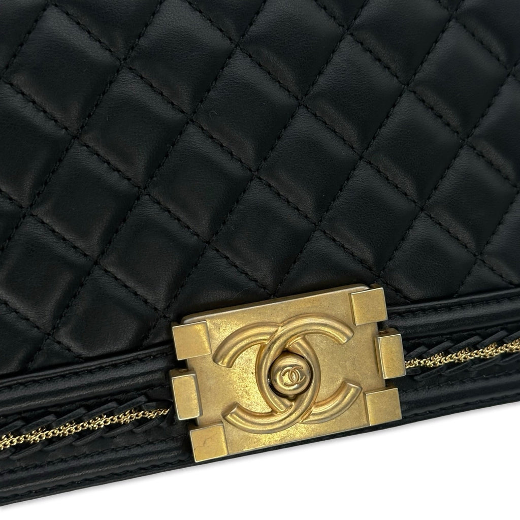 Chanel Quilted Lambskin Chain Around Medium Boy Bag