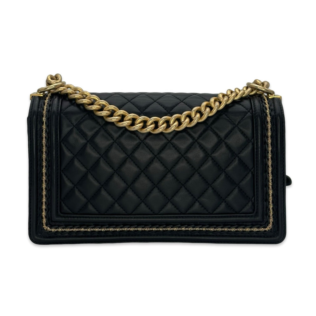 Chanel Quilted Lambskin Chain Around Medium Boy Bag