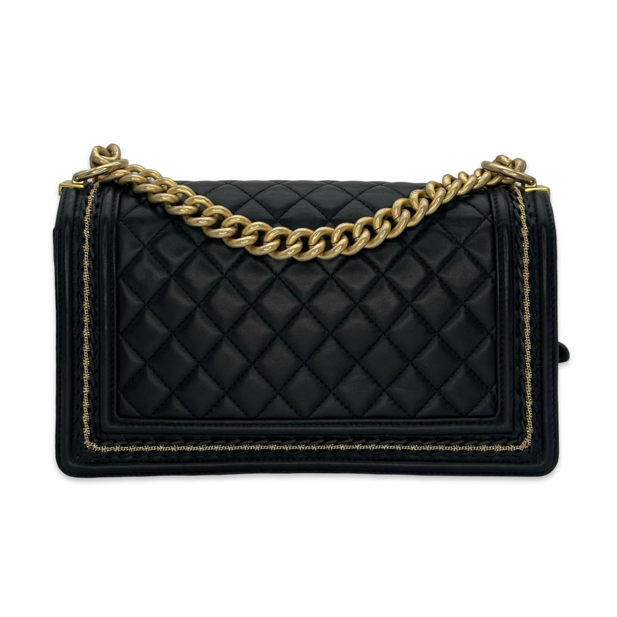 Chanel Quilted Lambskin Chain Around Medium Boy Bag