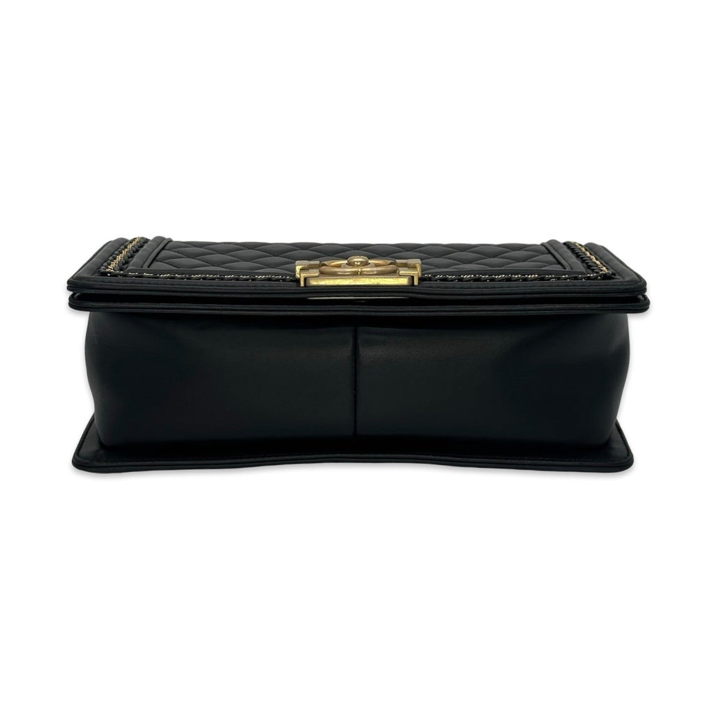 Chanel Quilted Lambskin Chain Around Medium Boy Bag