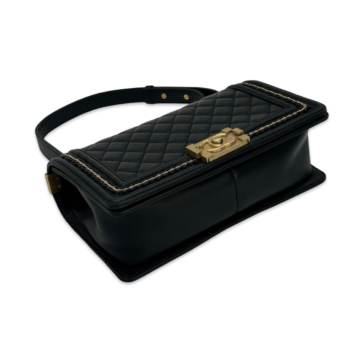 Chanel Quilted Lambskin Chain Around Medium Boy Bag