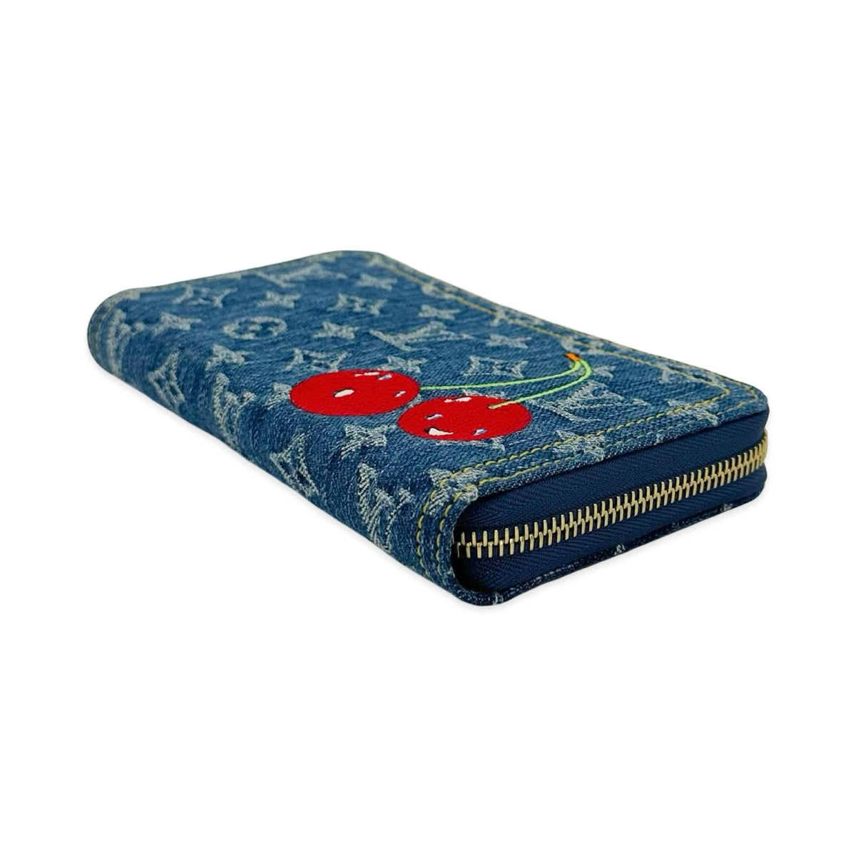 Louis Vuitton Monogram Denim Cherries Zippy Wallet