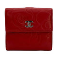 Chanel Camellia Embossed Lambskin Classic Compact Wallet