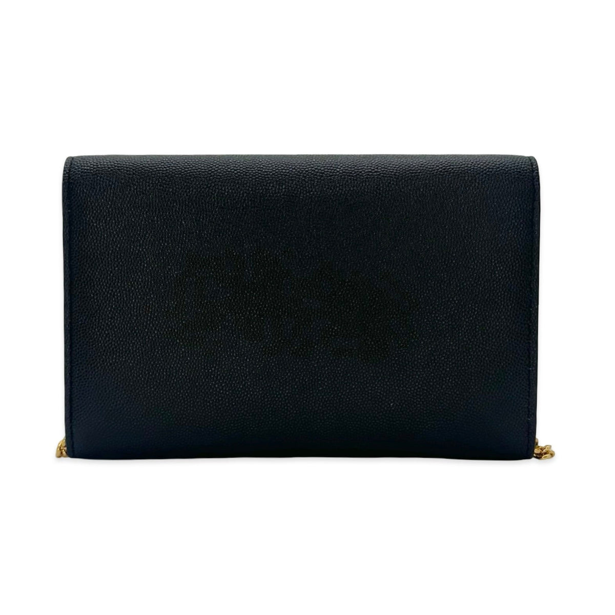 Saint Laurent Grain de Poudre Monogram Envelope Small Chain Wallet
