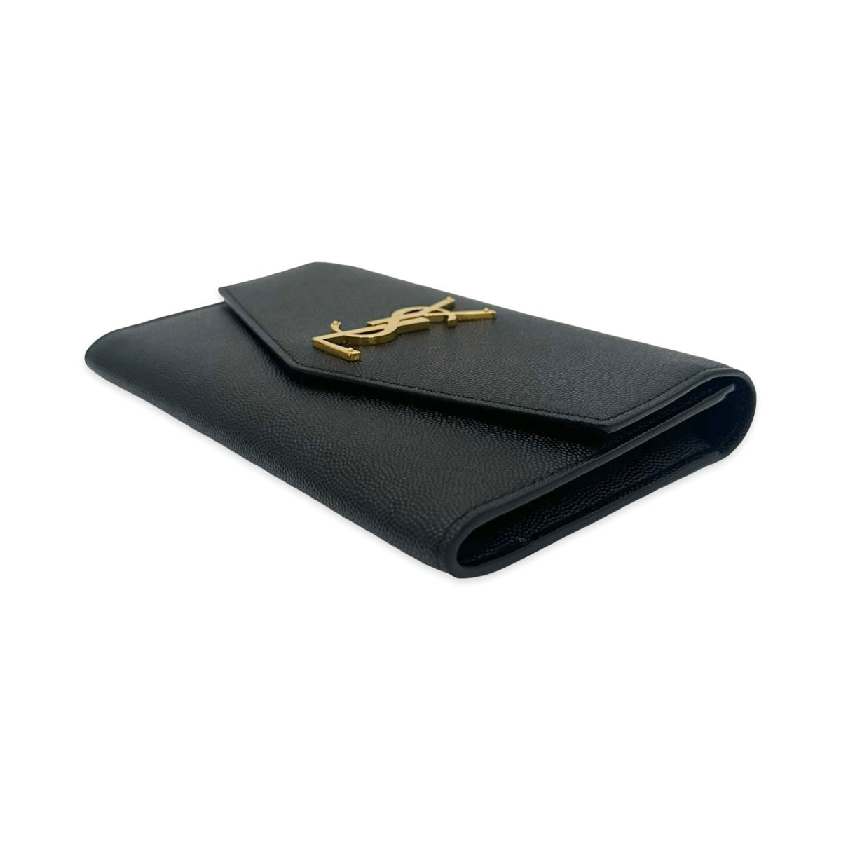 Saint Laurent Grain de Poudre Monogram Envelope Small Chain Wallet