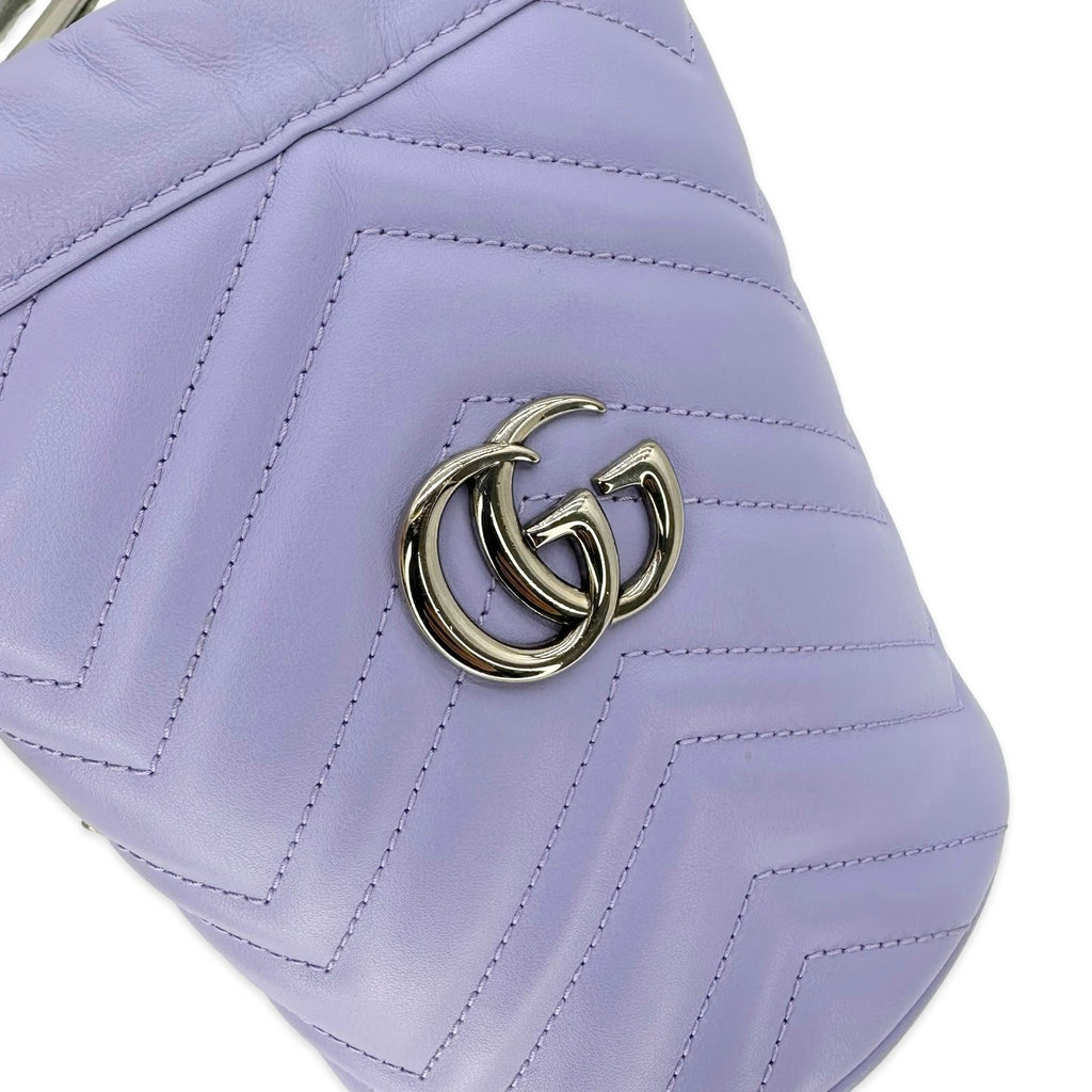 Gucci Quilted Calfskin GG Marmont Mini Bucket Bag