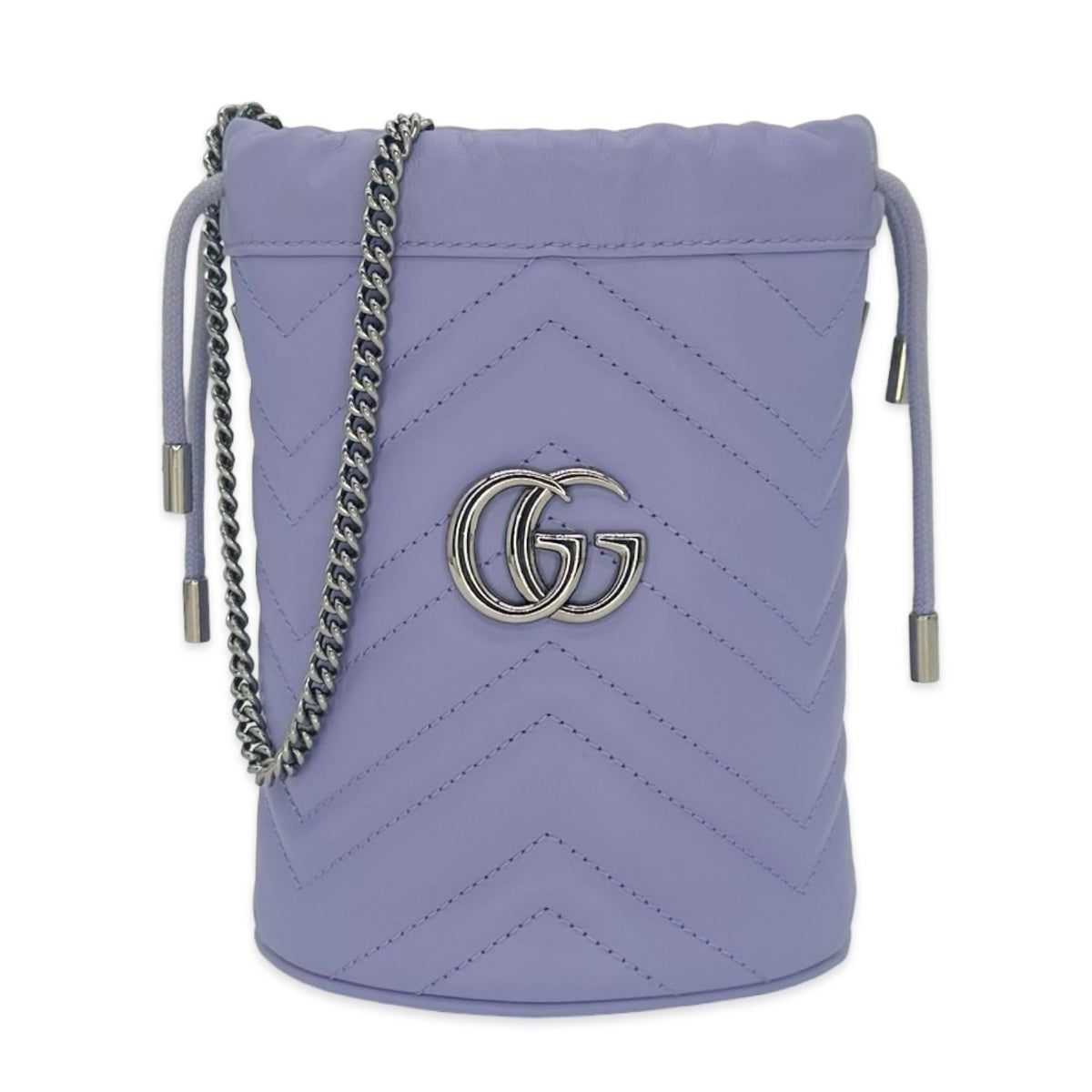 Gucci Quilted Calfskin GG Marmont Mini Bucket Bag