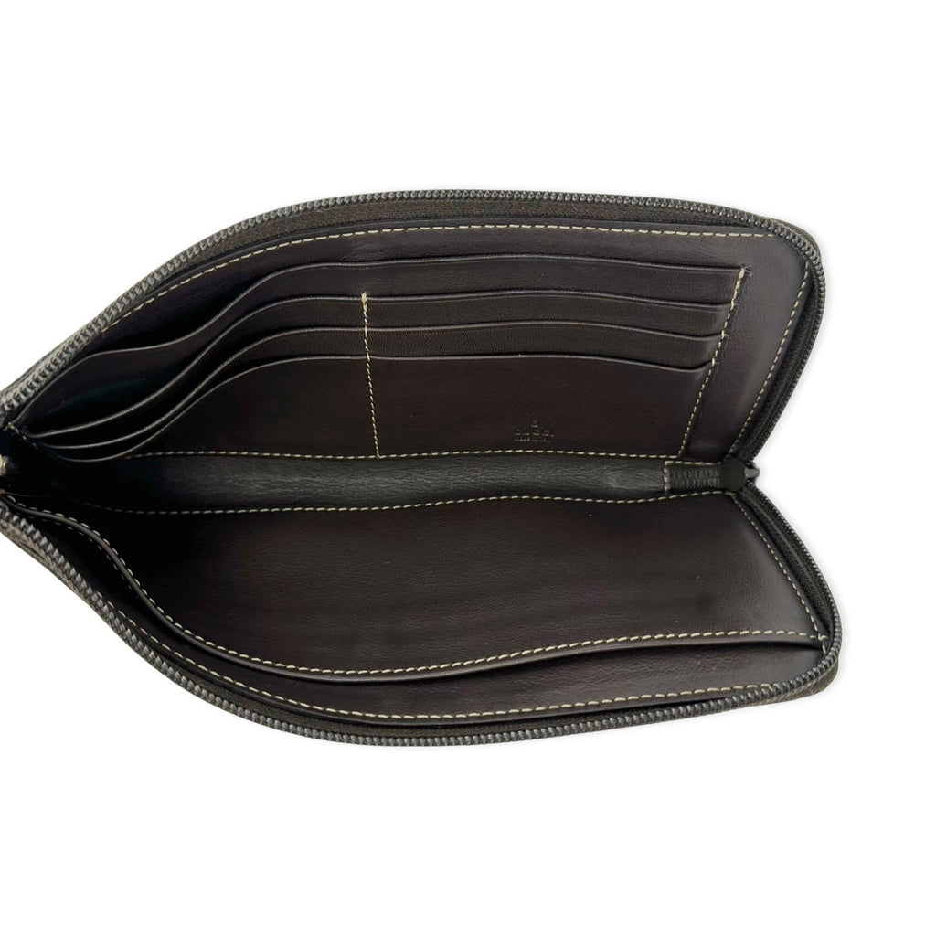 Gucci GG Supreme Long Zip Around Wallet