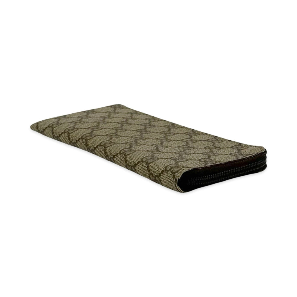 Gucci GG Supreme Long Zip Around Wallet