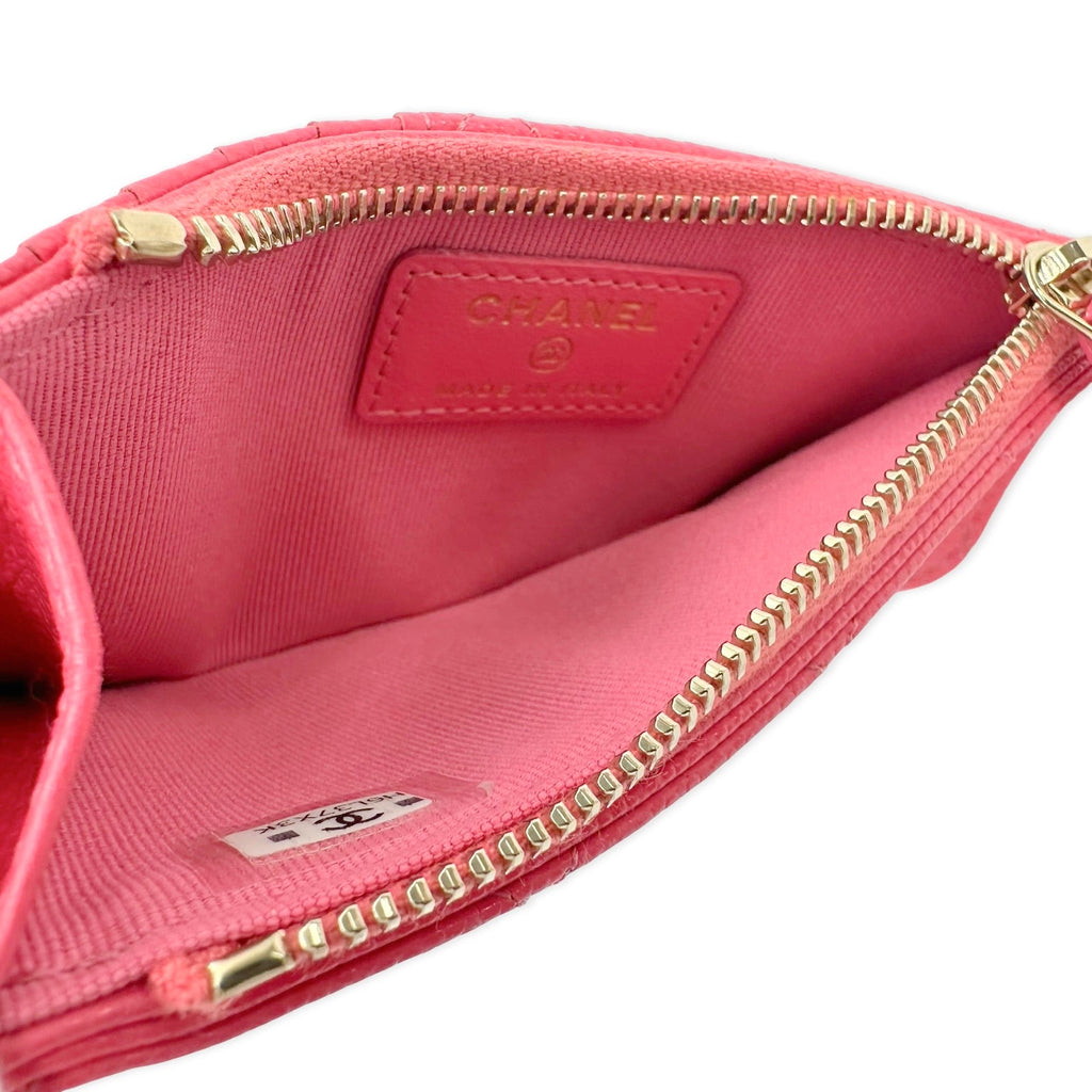 Chanel Quilted Caviar Zip Flap Card Holder