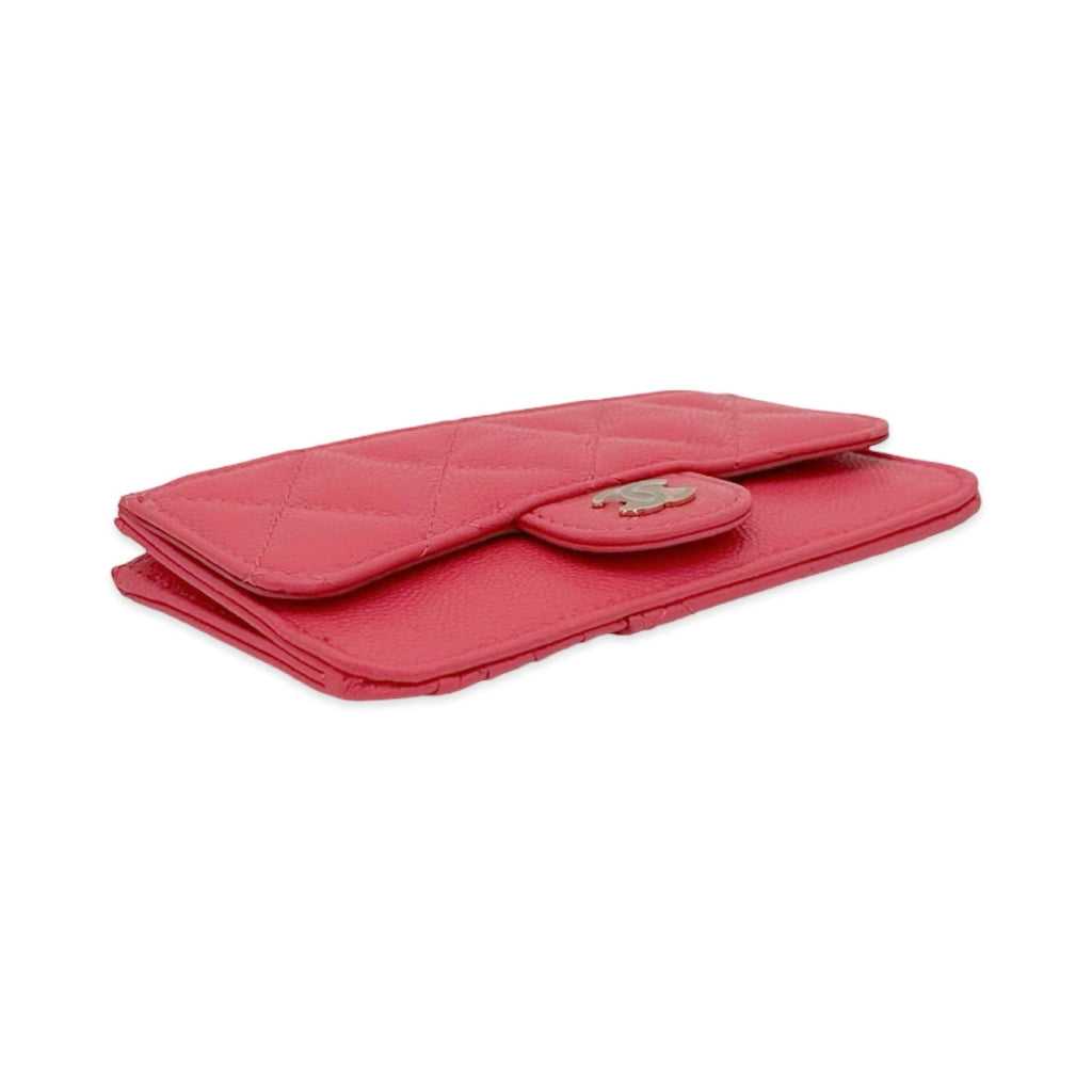 Chanel Quilted Caviar Zip Flap Card Holder