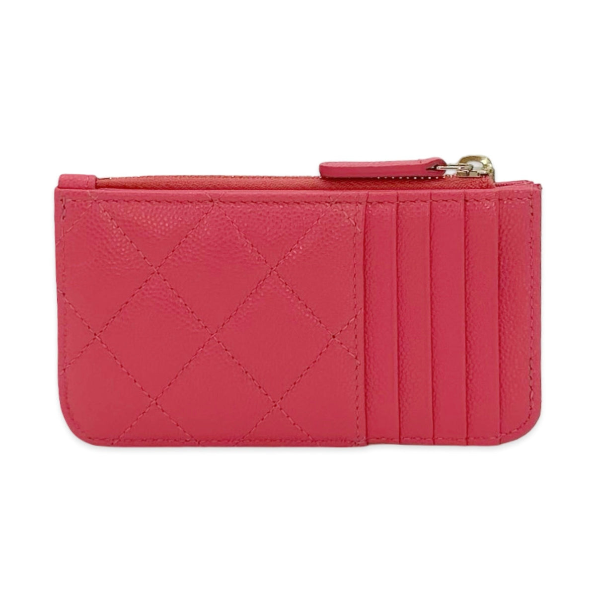 Chanel Quilted Caviar Zip Flap Card Holder