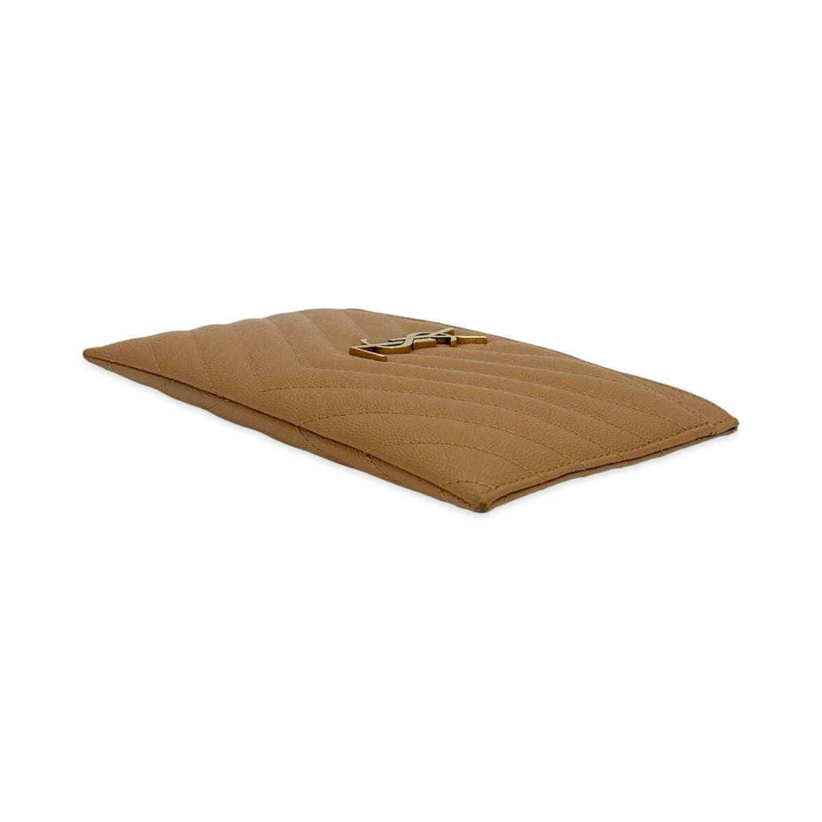 Saint Laurent Quilted Grain de Poudre Zip Pouch