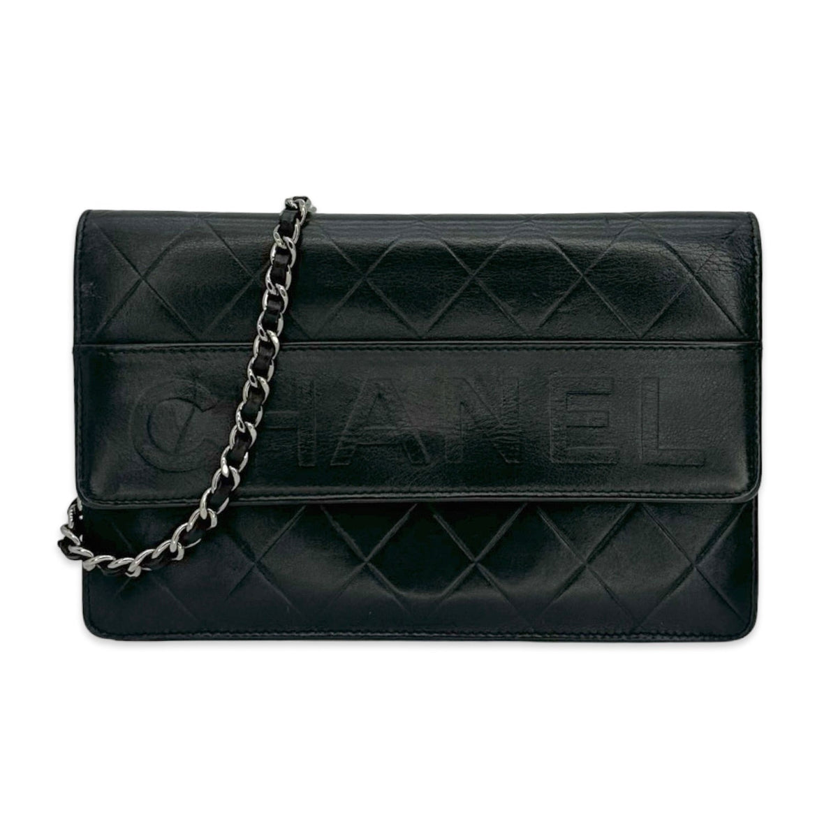 Chanel Quilted Embossed Lambskin Timeless Wallet on a Chain