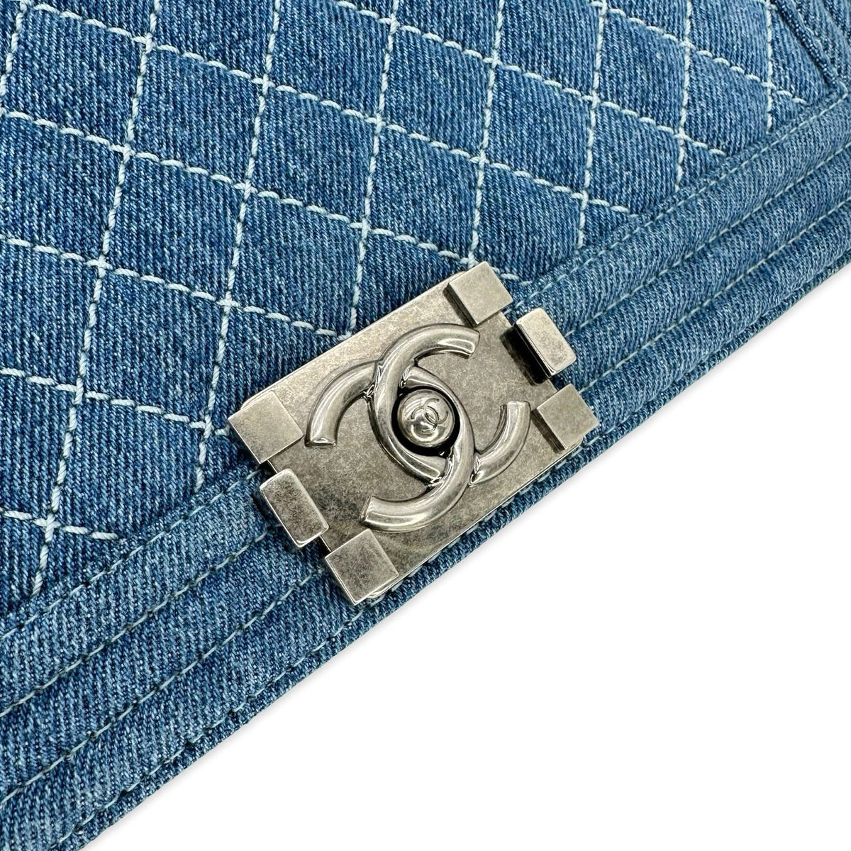 Chanel Quilted Denim Large Boy Bag