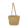 Chanel Woven Grosgrain Ribbon Raffia Shopping Tote