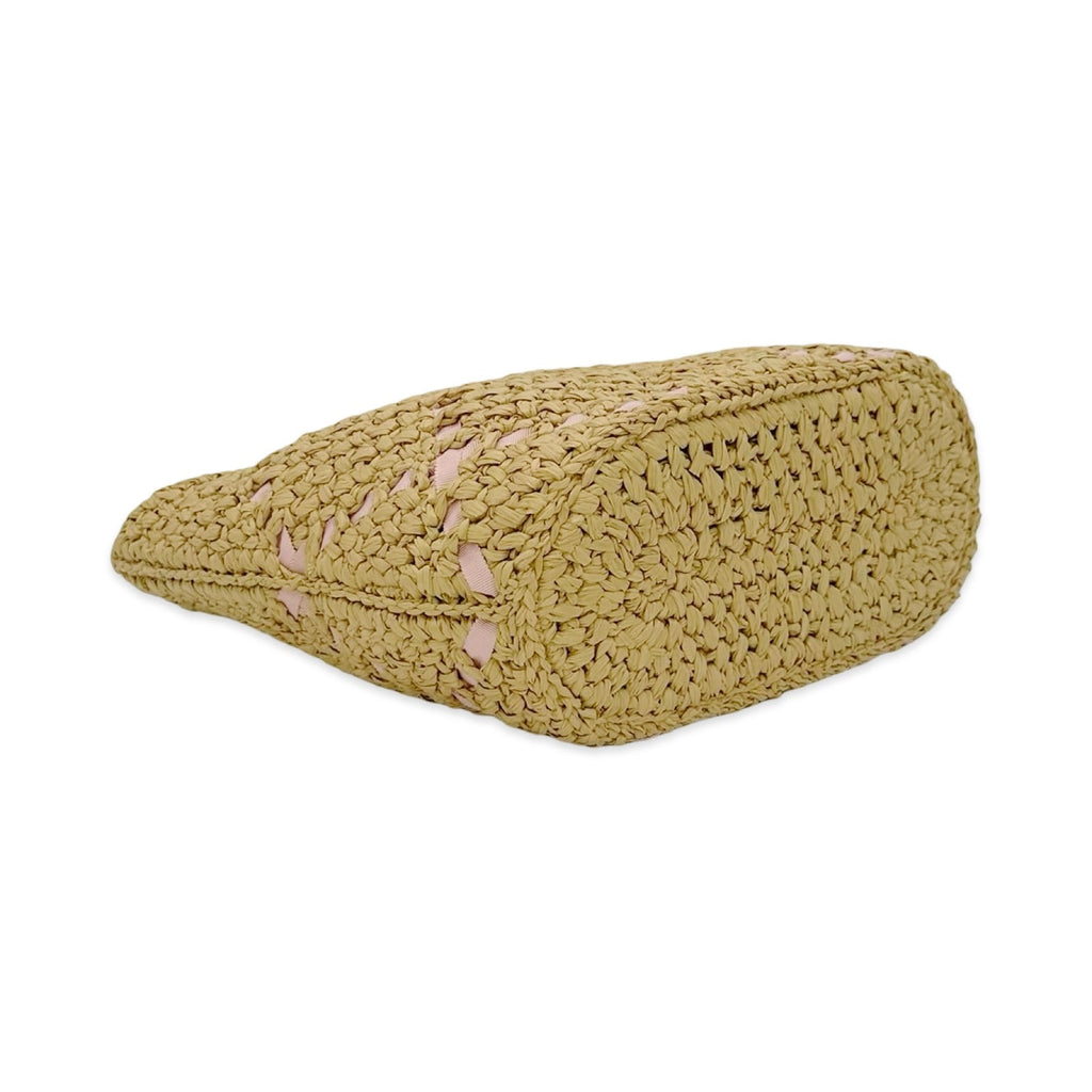 Chanel Woven Grosgrain Ribbon Raffia Shopping Tote