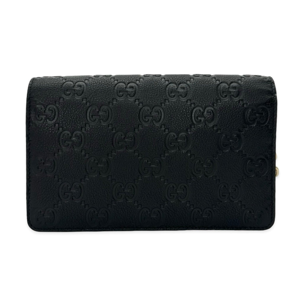 Gucci GG Embossed Emblem Chain Wallet
