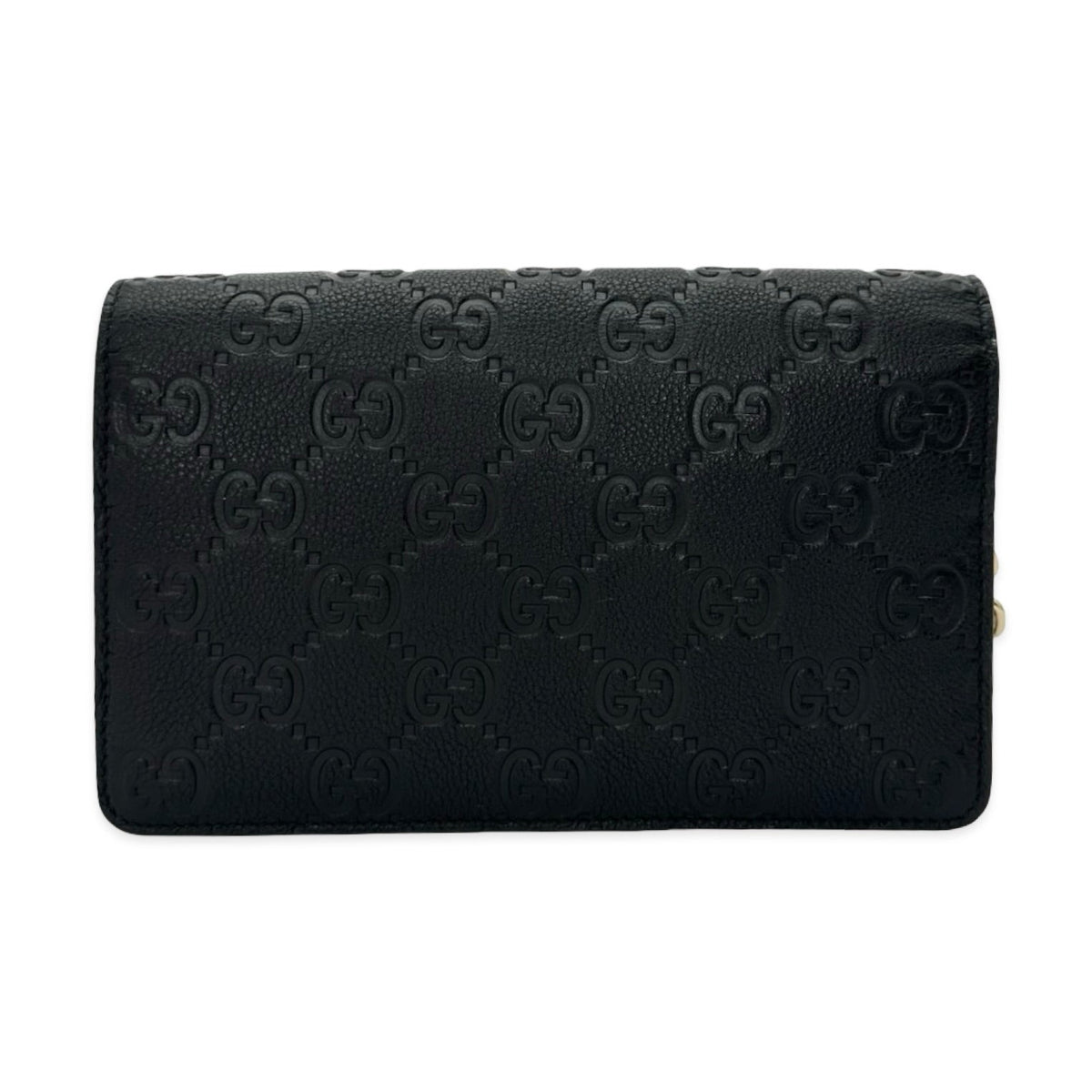 Gucci GG Embossed Emblem Chain Wallet