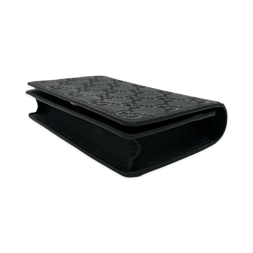 Gucci GG Embossed Emblem Chain Wallet