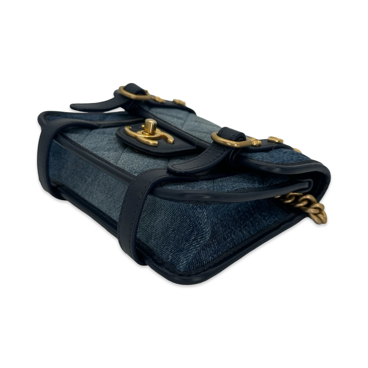 Chanel Quilted Denim Mini Lucky Charms Messenger Flap