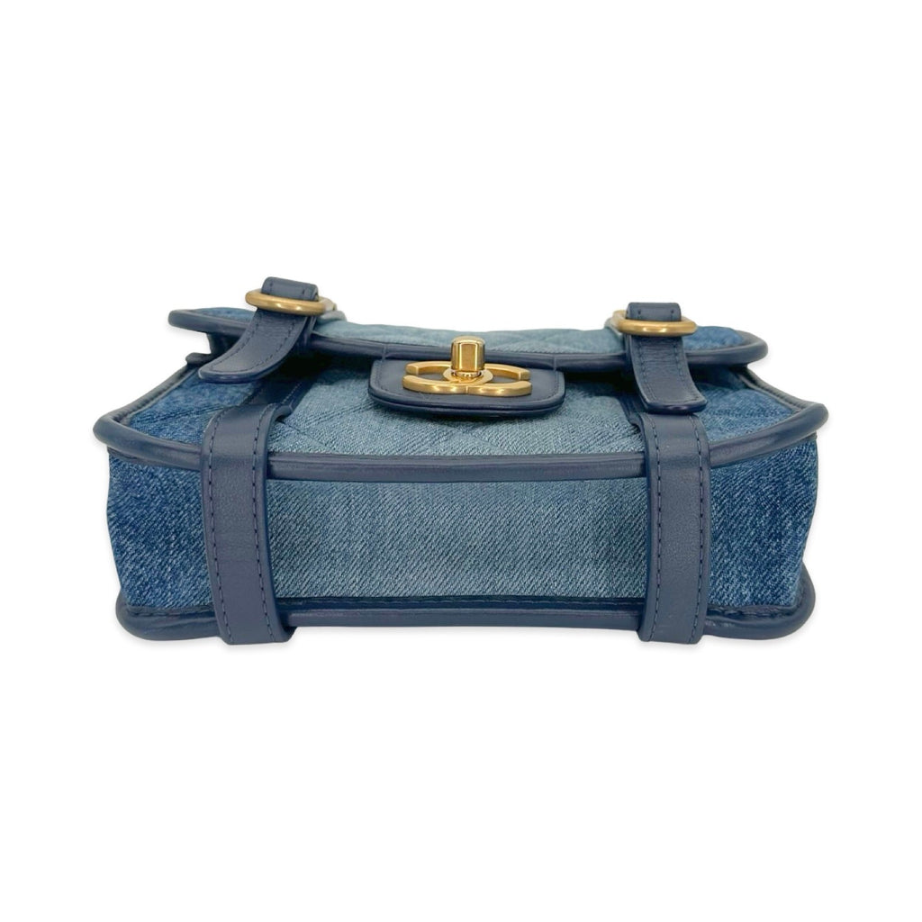 Chanel Quilted Denim Mini Lucky Charms Messenger Flap