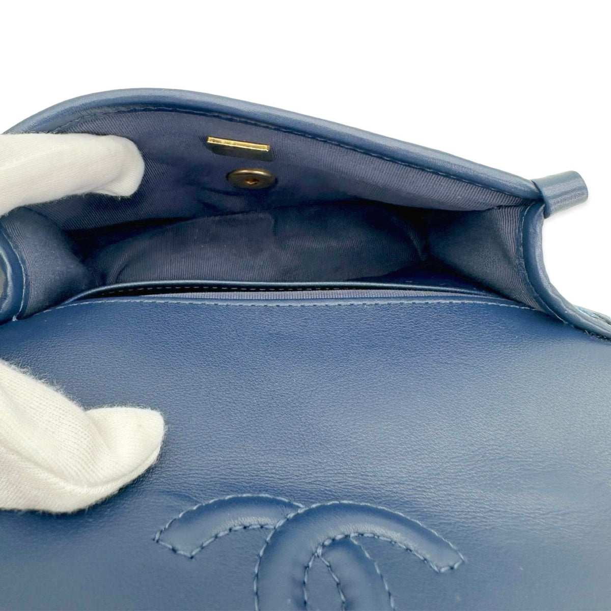 Chanel Quilted Denim Mini Lucky Charms Messenger Flap