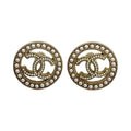 Chanel CC Pearl Post Earrings
