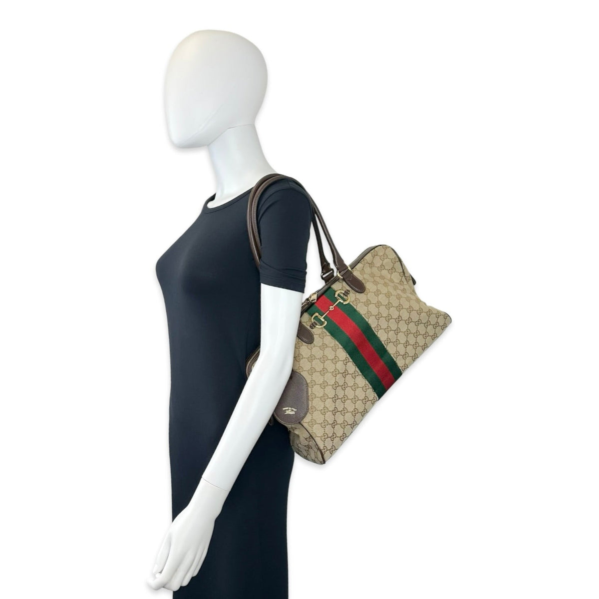 Gucci GG Canvas Horsebit Large Borsetto Boston